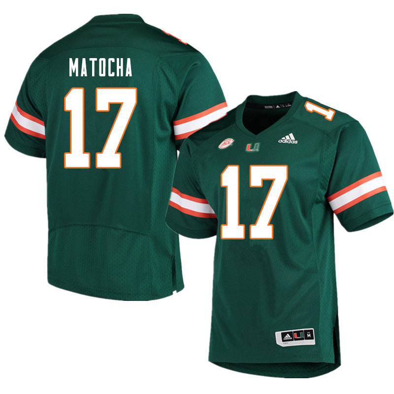Men #17 Peyton Matocha Miami Hurricanes College Football Jerseys Sale-Green